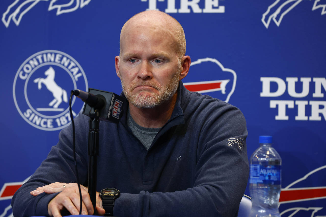 Buffalo Bills head coach Sean McDermott speaks with the media, Thursday Jan. 5, 2023, in Orchard Pa...