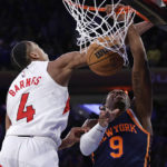 Raptors recover after Barrett tying slam, edge Knicks in OT