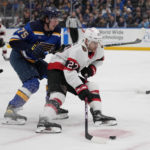 Binnington makes 31 saves, Blues hold off Senators 2-1