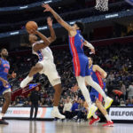 Harden's triple-double leads 76ers to easy win over Pistons