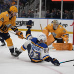 Thomas, Saad spark Blues in 5-2 win over Predators