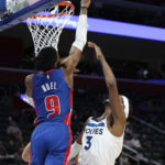 Bey, Bogdanovic lead shorthanded Pistons past Timberwolves