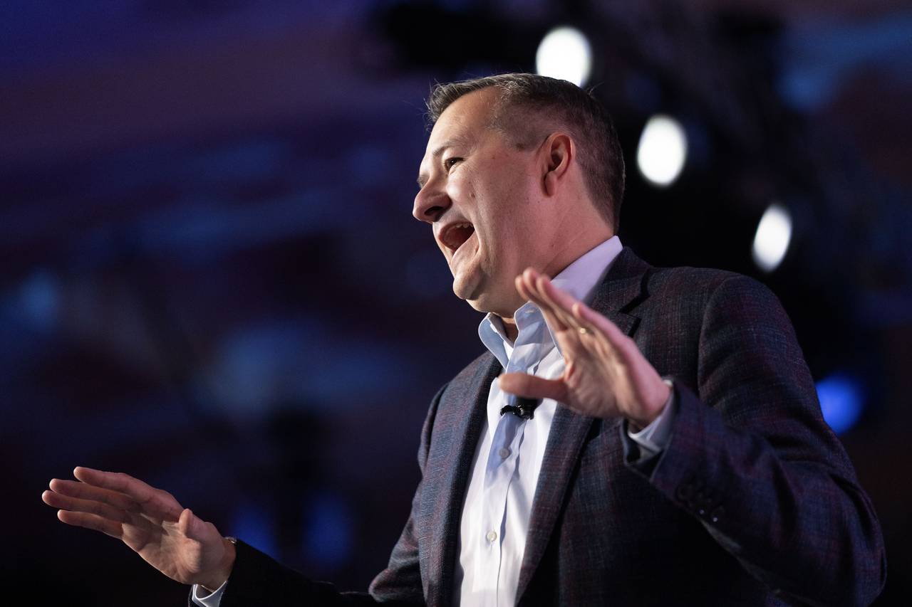 Chicago Cubs Chairman Tom Ricketts takes the stage on the opening day of the baseball team's fan co...