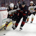Gibson stops 50 shots as Ducks top Hurricanes