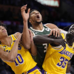 Bucks win 9th straight, hold off LeBron-less Lakers 115-106