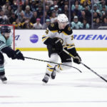 DeBrusk scores late in 3rd period, Bruins edge Kraken 6-5