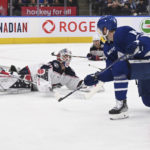 Blue Jackets down Maple Leafs 4-3, spoil Woll’s home debut