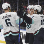 Geekie ends drought with 2 goals, Kraken beat Blues 5-3