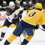 Crouse scores 2 goals as Coyotes rally, beat Predators 4-2
