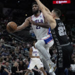 Embiid's double-double keys 76ers as Spurs drop 8th straight
