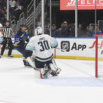 Geekie ends drought with 2 goals, Kraken beat Blues 5-3