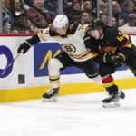Bruins goaltender Linus Ullmark scores into empty net