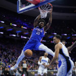 Embiid, Harden double-doubles lift 76ers past Magic 105-94