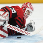 Larkin, Berggren score 2 goals apiece, Wings down Canucks
