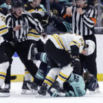 DeBrusk scores late in 3rd period, Bruins edge Kraken 6-5