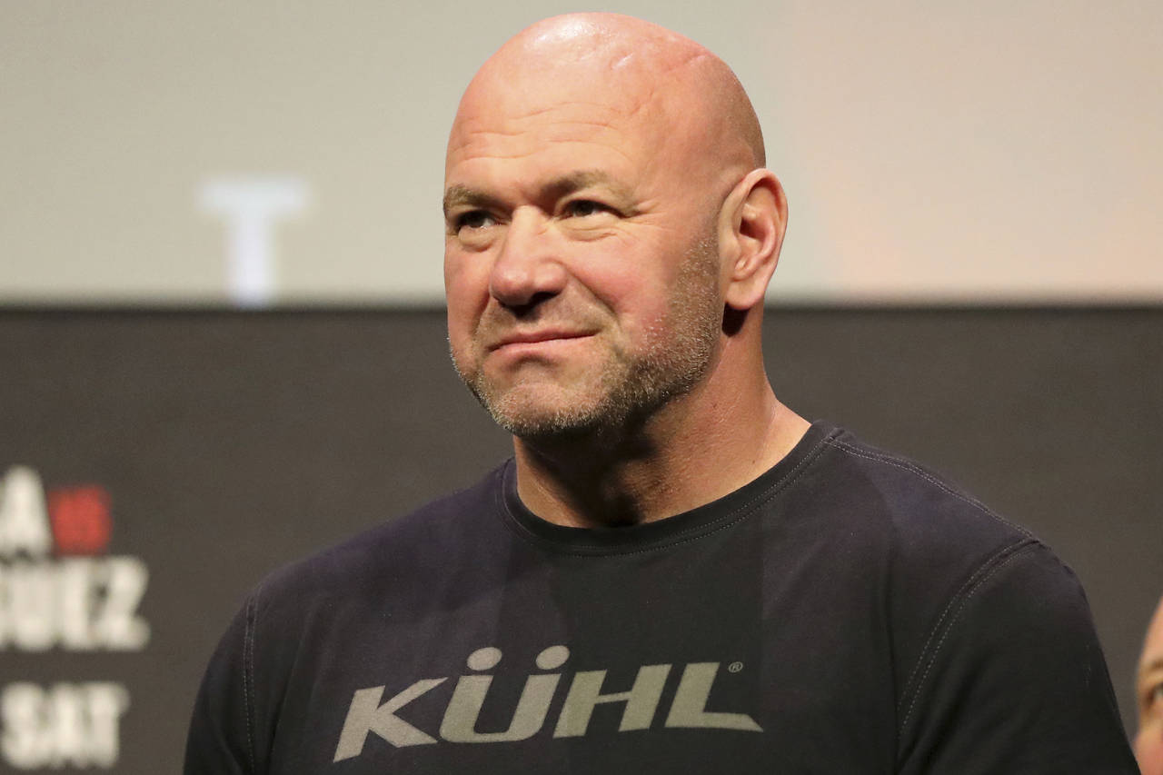 UFC President Dana White attends the ceremonial weigh-in for the UFC on ABC 3 mixed martial arts ev...
