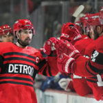 Larkin, Berggren score 2 goals apiece, Wings down Canucks