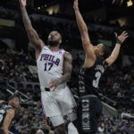Embiid's double-double keys 76ers as Spurs drop 8th straight
