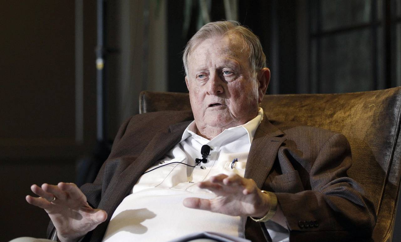 FILE - Red McCombs, a Circuit of The Americas founding partner, talks about the track that is sched...