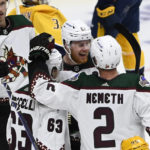 Crouse scores 2 goals as Coyotes rally, beat Predators 4-2