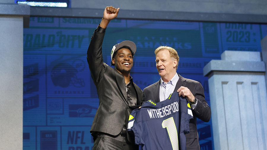 Seattle Seahawks Devon Witherspoon...