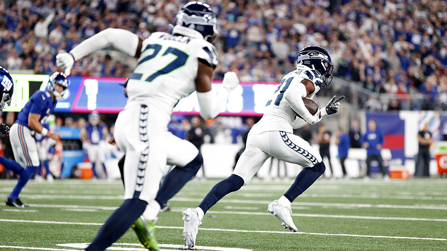 Seattle Seahawks Devon Witherspoon...
