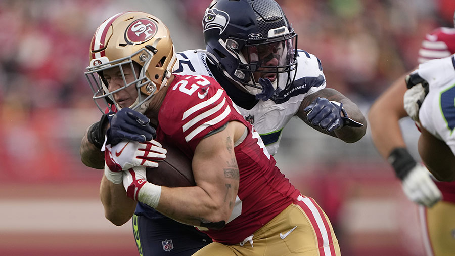 Seattle Seahawks 49ers Christian McCaffrey Madden 25...