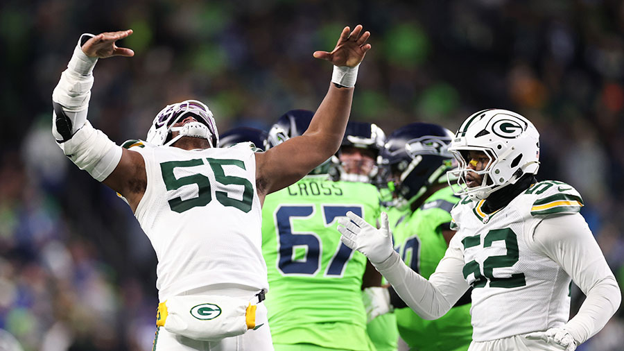 Seattle Seahawks Green Bay Packers Kingsley Enagbare...